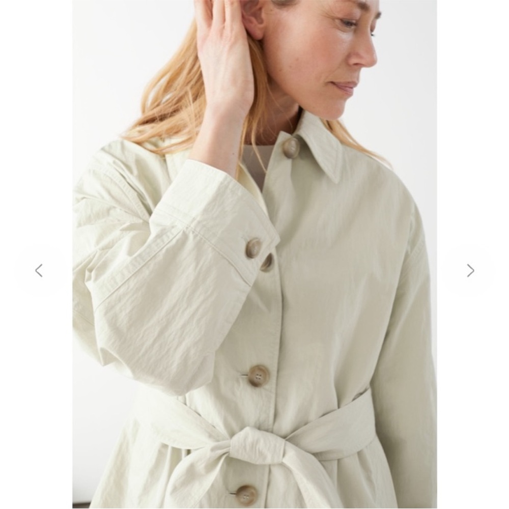 & Other Stories Neutral Beige Lightweight Trench Coat - Picture 10 of 13